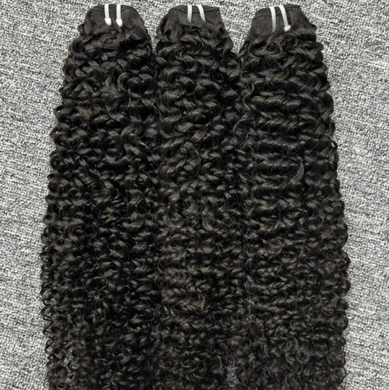 Human virgin curly hair